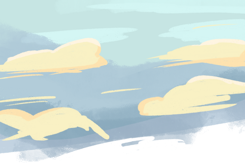 卡通手绘插画-天空