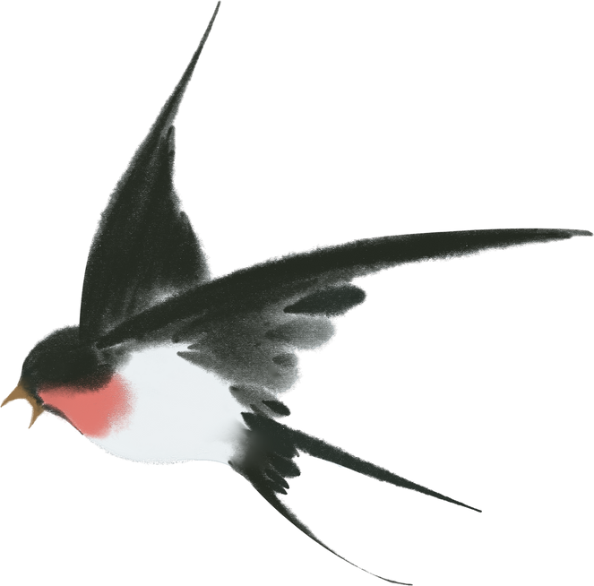 燕子水墨画